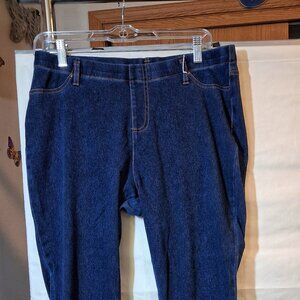 Time and Tru Pull-On Jegging Jeans Size L 12-14 Dark Denim Wash Elastic Waist Co